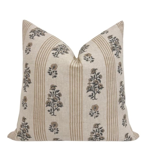 Floral Striped Throw Pillow Cover Pack of 1 - Picture 3 of 11